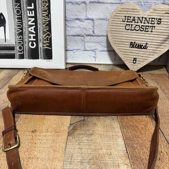 RARE COACH Morgan Glove Tanned Leather Brass Briefcase Made in USA 0602-307 - Picture 9 of 15